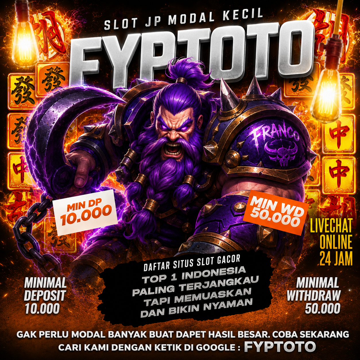 FYPTOTO: Daftar Agen Slot Gacor Minimal Deposit 10K Paling Top Di Indonesia